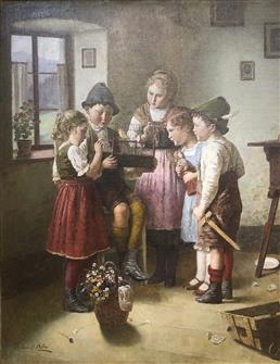Edmund Adler | Children Gathered In The Parlour