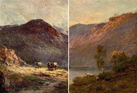 Alfred de Breanski Snr | Glencoe, Loch Katrina, a pair